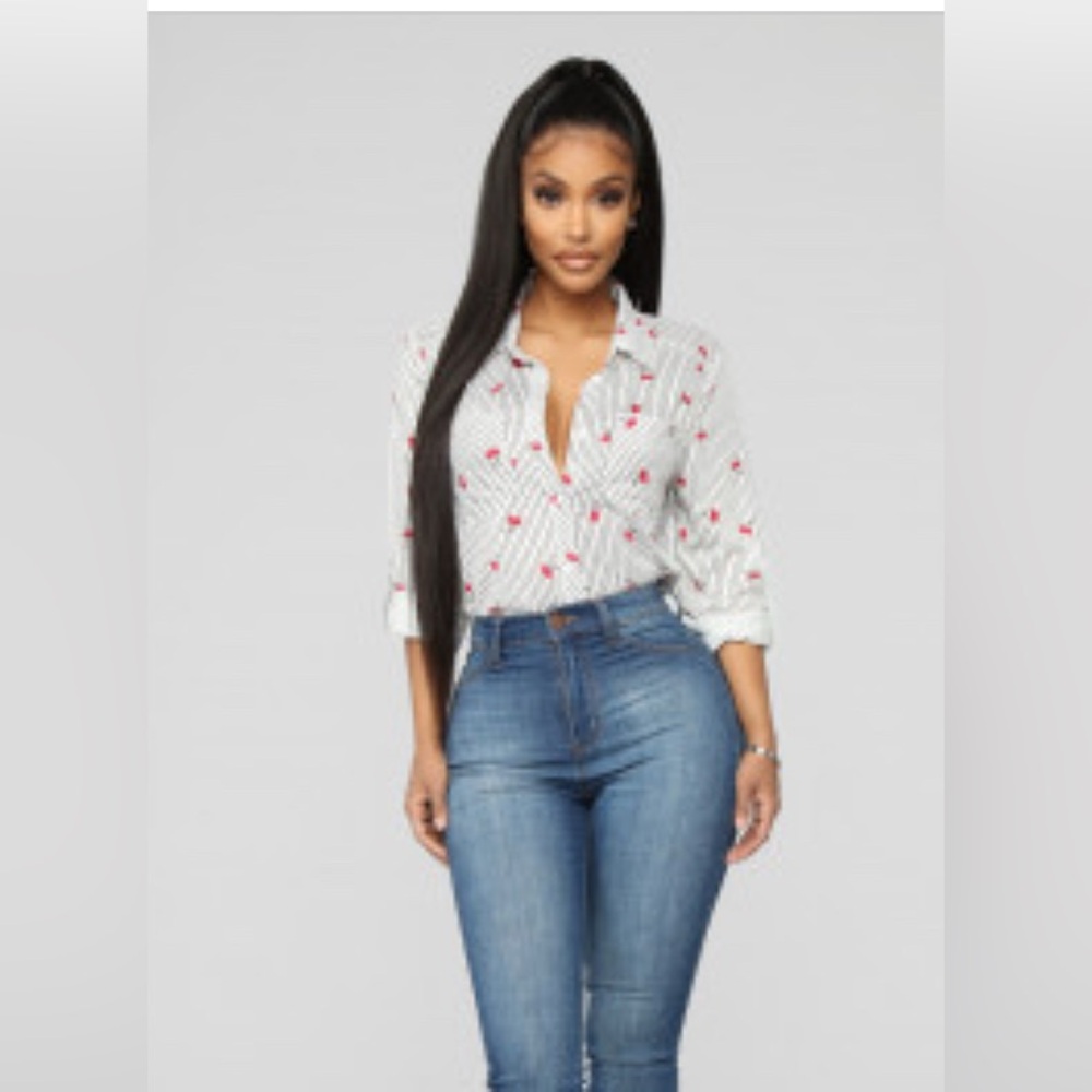 Cherry Button Up Blouse